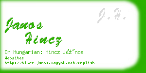 janos hincz business card